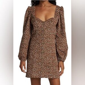 Free People Call Me Mini Corduroy Dress in Black Combo floral